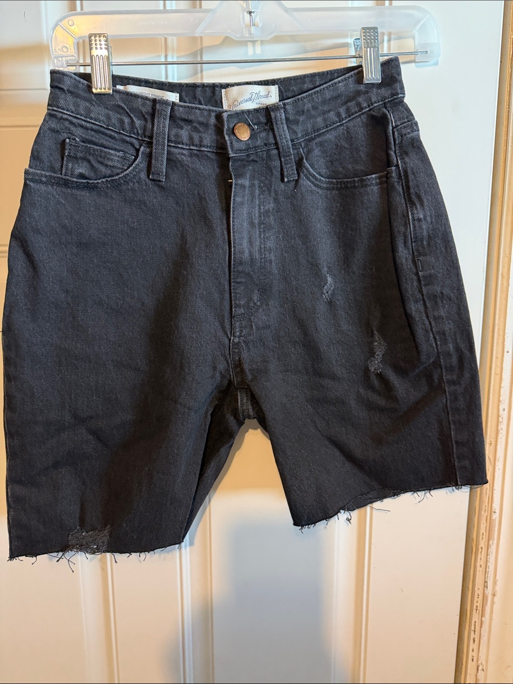 Universal Thread Black Distressed Cutoff Denim Shorts